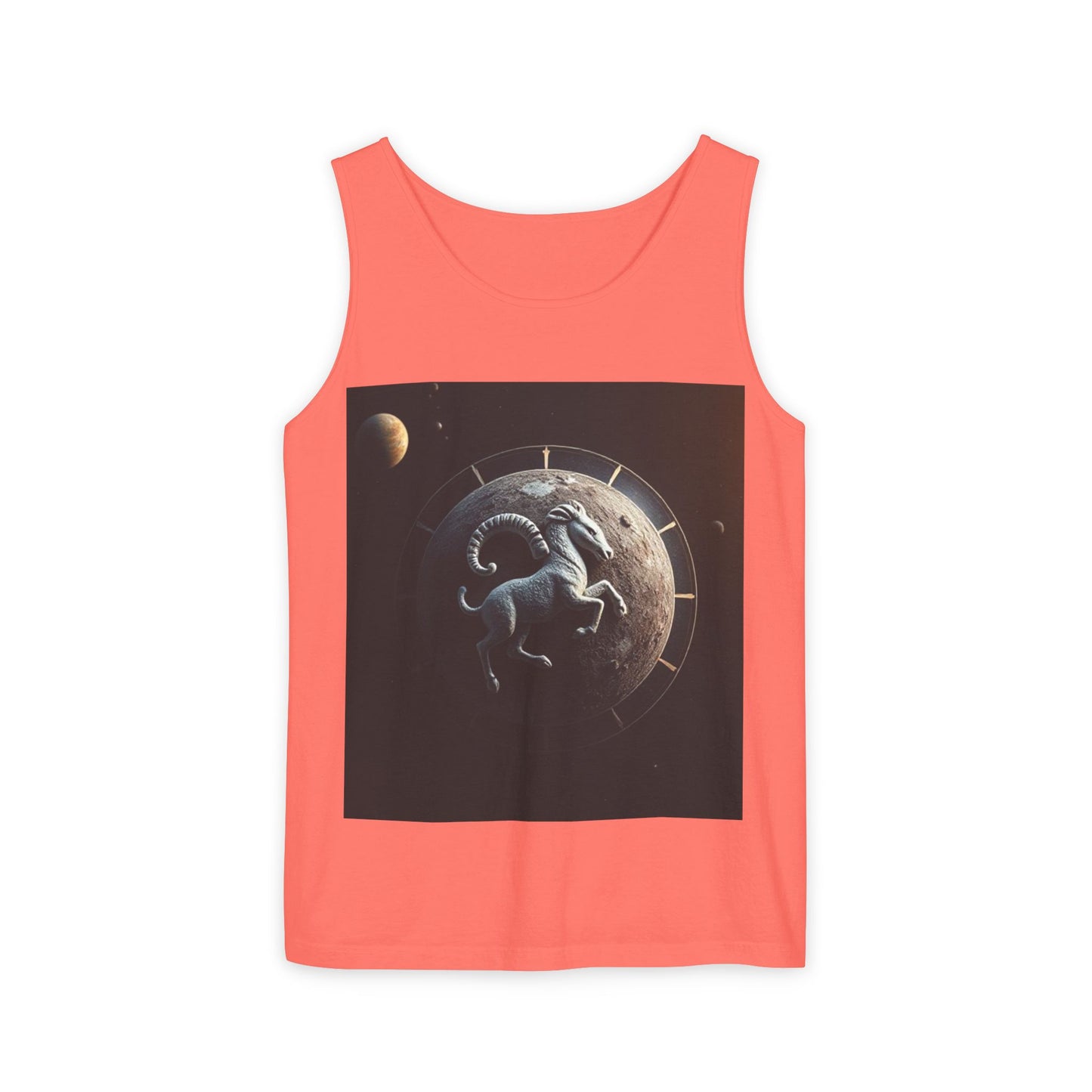 Unisex Garment-Dyed, Tank Top, Aries Design, Planet Animal, 100% Ringspun US cotton