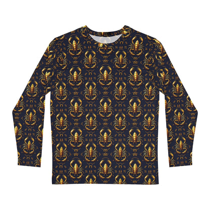 Men's Long Sleeve Shirt, (AOP), Scorpio, Zodiac, Pattern