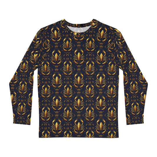 Men's Long Sleeve Shirt, (AOP), Scorpio, Zodiac, Pattern