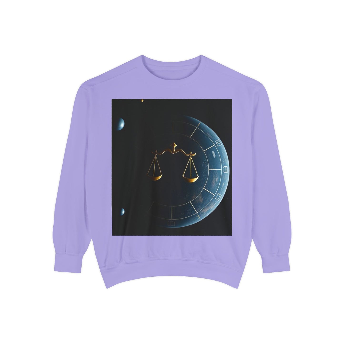 Garment-Dyed Sweatshirt, Unisex, Space Animal Design v1, Libra