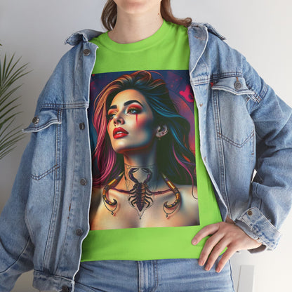 Unisex Heavy Cotton T-Shirt, Scorpio, Zodiac v1, Sexy Art