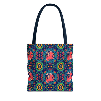 Tote Bag (AOP), Capricorn, Zodiac v1, Flower Pattern
