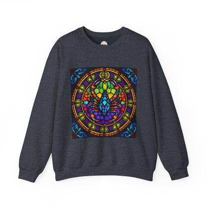 Unisex Heavy Blend™ Crewneck Sweatshirt, Glass 1, Scorpio Zodiac Design