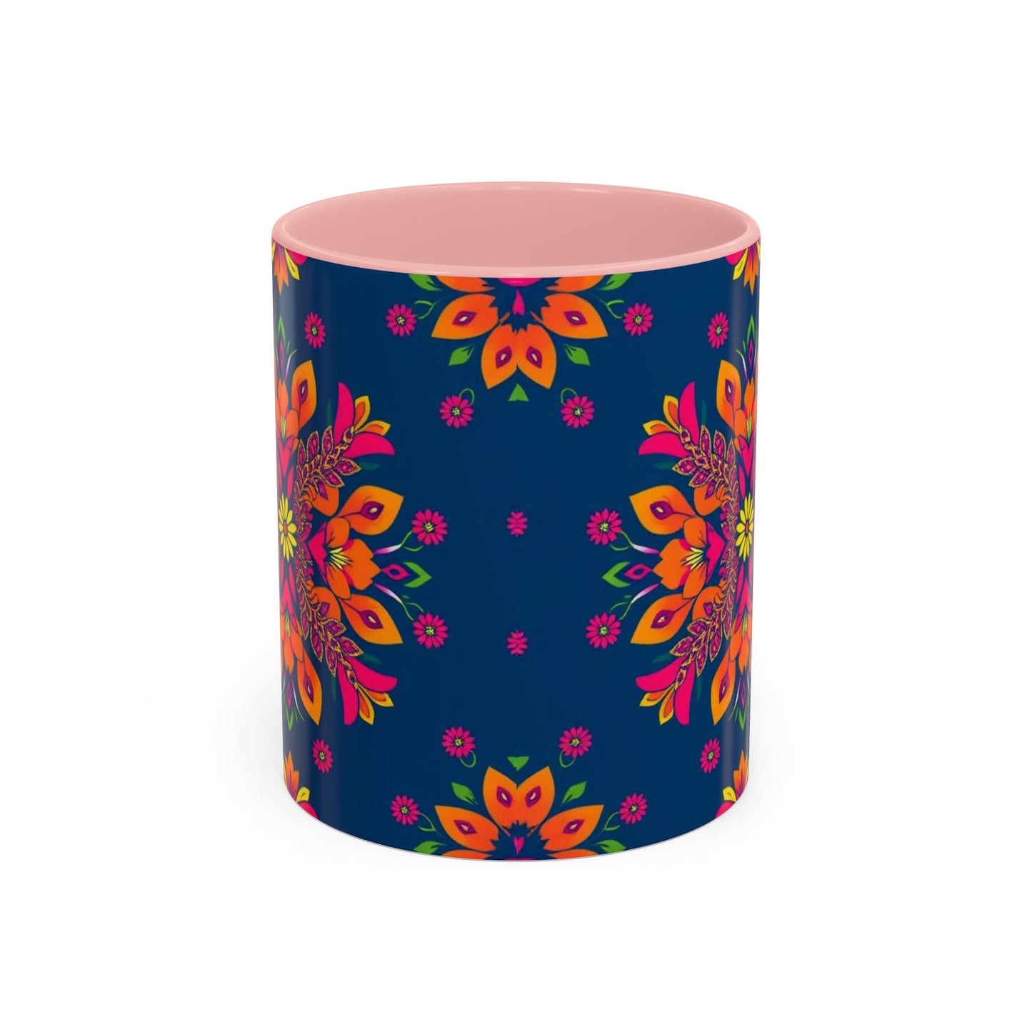 Accent Coffee Mug, Gemini, Zodiac v2, Flower Pattern, (11, 15oz)
