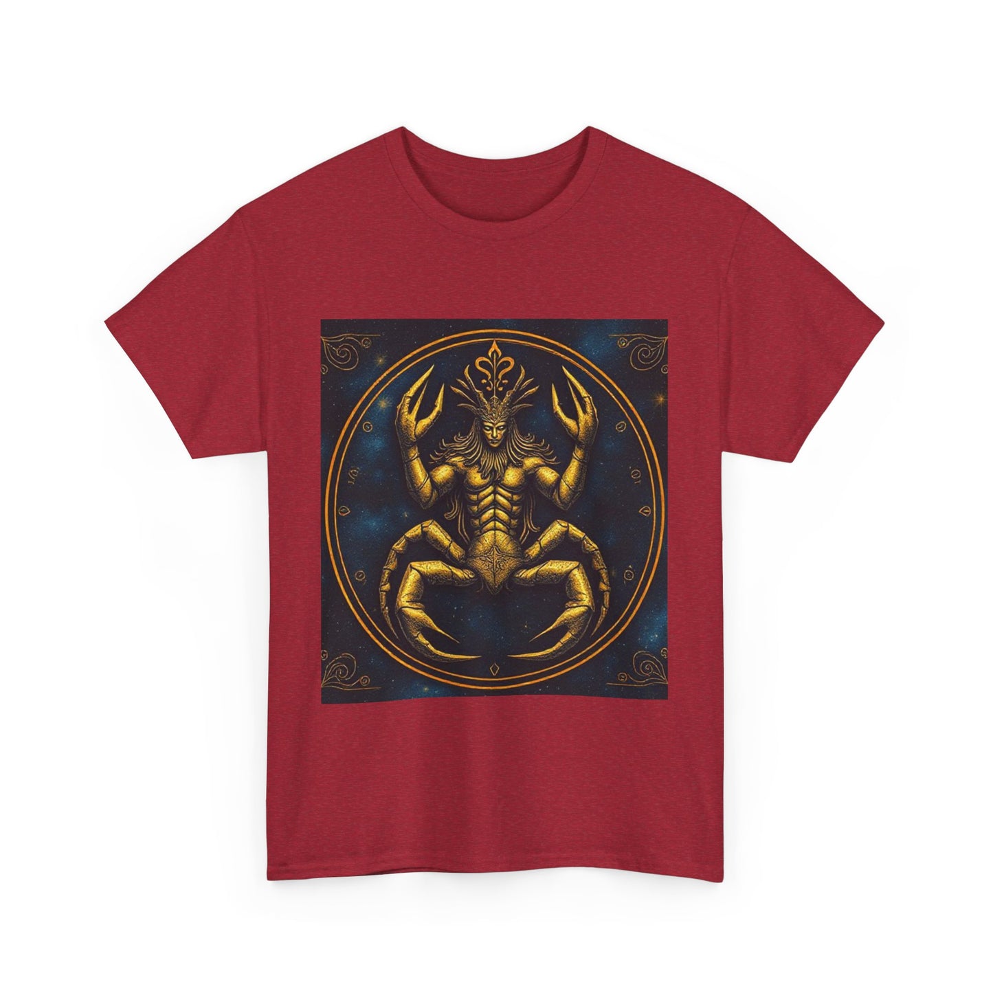 Unisex Heavy Cotton T-Shirt, Scorpion King, Cancer Zodiac Design
