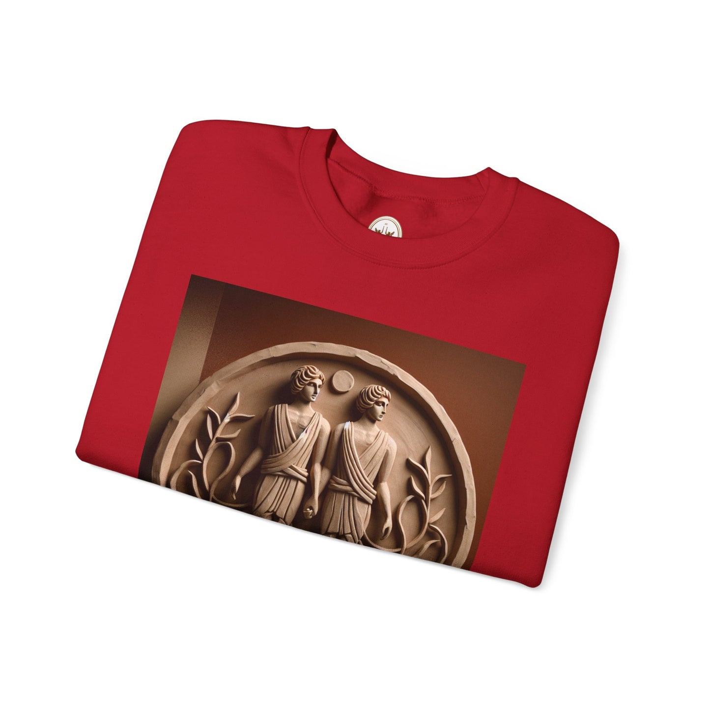 Unisex Heavy Blend™ Crewneck Sweatshirt, Stone Twins, Gemini Zodiac Design