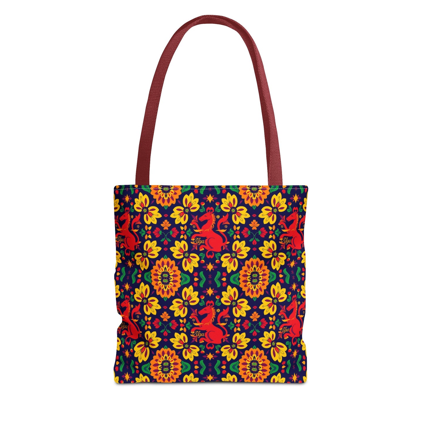 Tote Bag, (AOP), Virgo, Zodiac v4, Flower Pattern