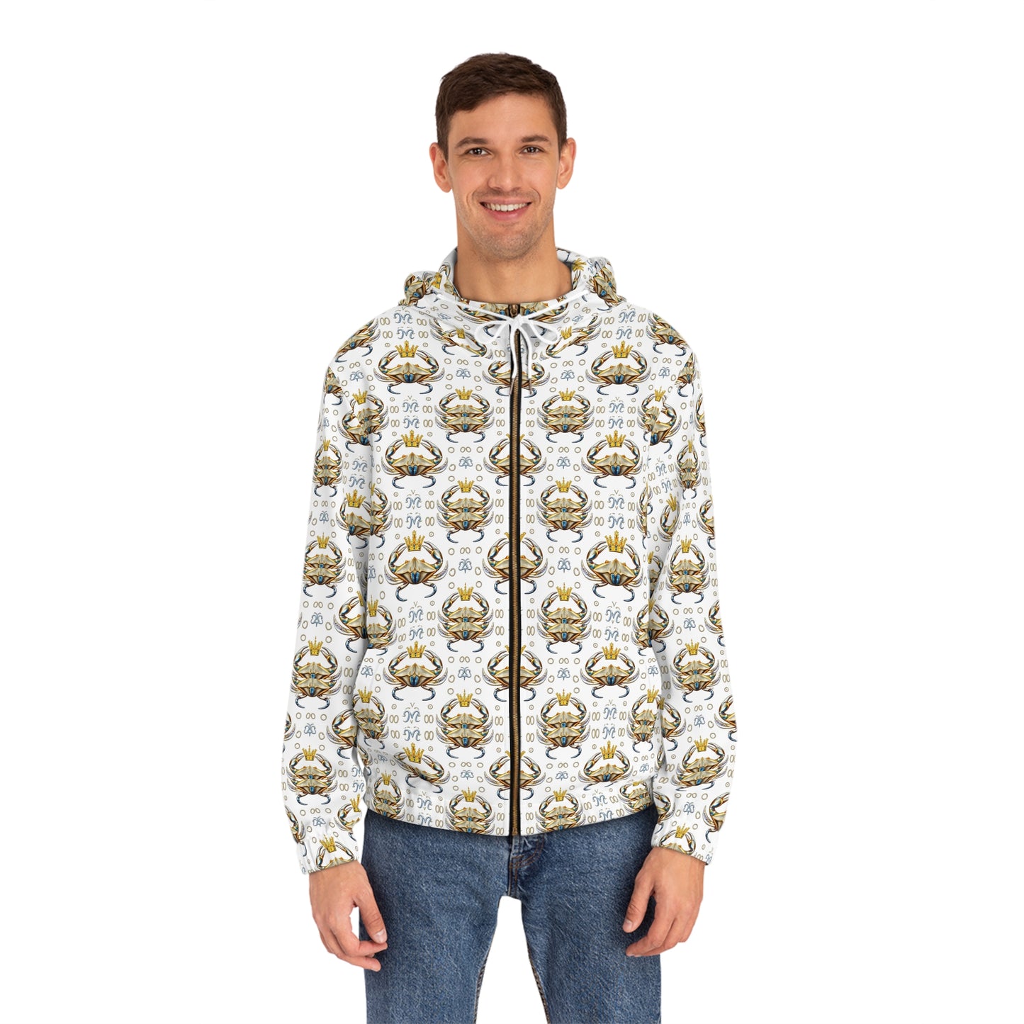 Full-Zip Hoodie (AOP), Cancer, Zodiac v1, Pattern