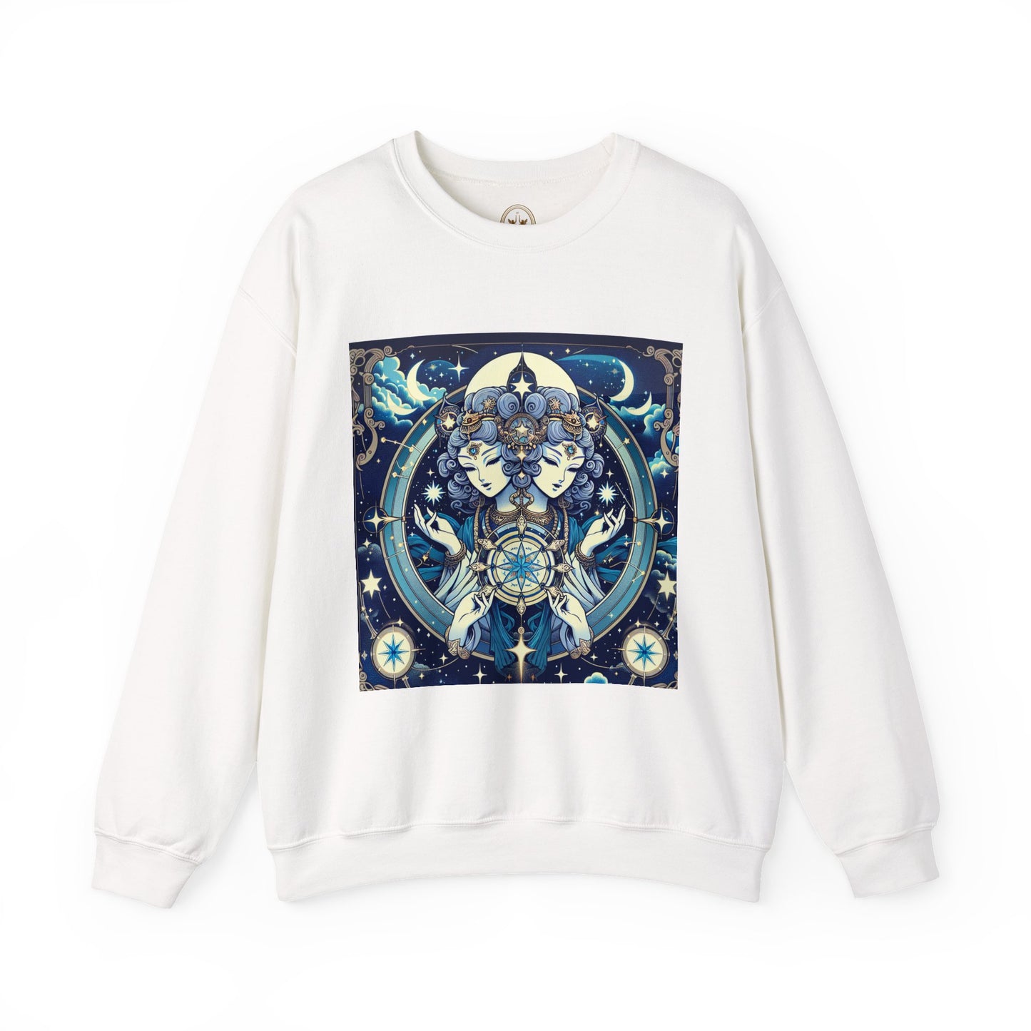 Unisex Heavy Blend™ Crewneck Sweatshirt,Twin Body, Gemini Zodiac Design