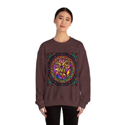 Unisex Heavy Blend™ Crewneck Sweatshirt, Glass 1, Taurus Zodiac Design