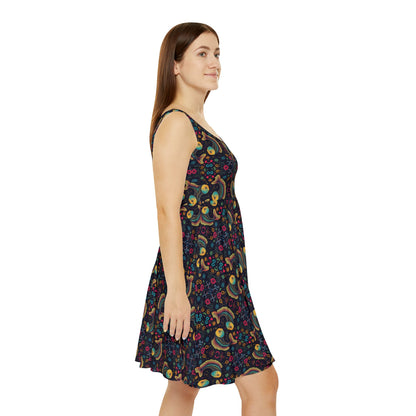 Women's Skater Dress, AOP, Zodiac, Pisces, Pattern