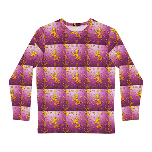 Men's Long Sleeve Shirt, (AOP), Leo, Zodiac v2, Pattern