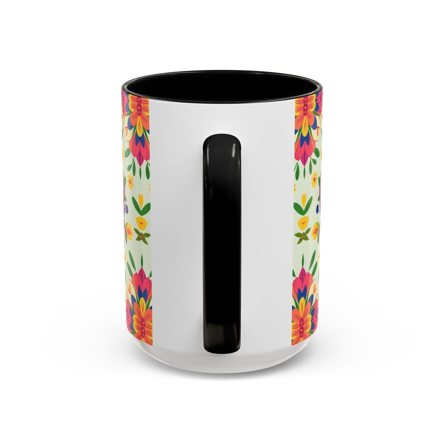 Accent Coffee Mug, Cancer, Zodiac v3, Flower Pattern, (11, 15oz)