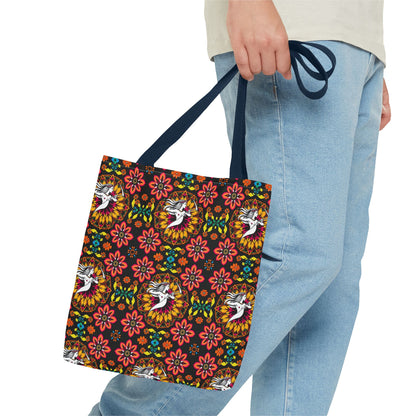 Tote Bag (AOP), Sagittarius, Zodiac v1, Flower Pattern