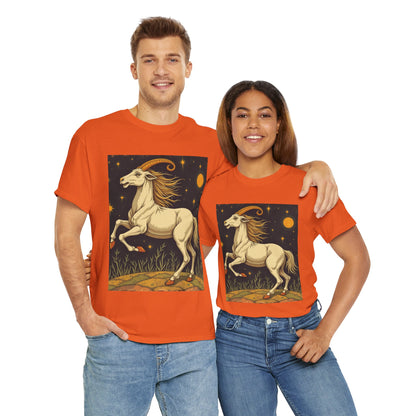 Unisex Heavy Cotton T-Shirt, Aries Animal, Zodiac Design