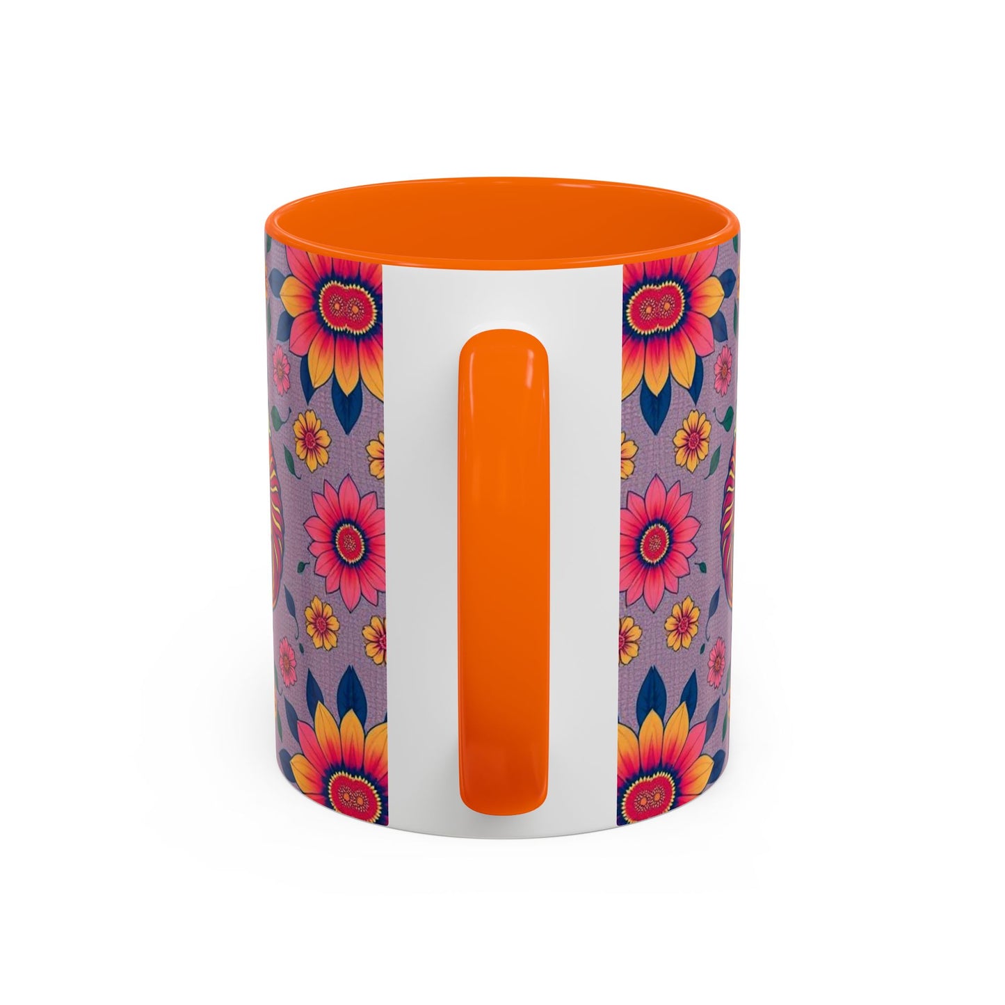 Accent Coffee Mug, Pisces, Zodiac v2, Flower Pattern, (11, 15oz)