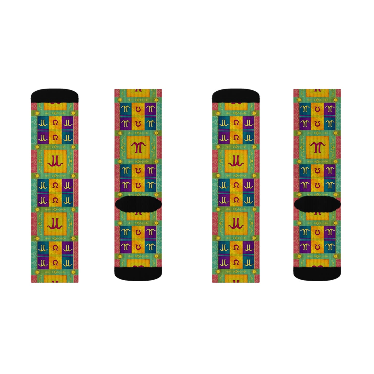 Sublimation Socks, Aquarius, Zodiac, Shapes Pattern