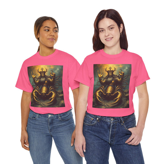 Unisex Heavy Cotton T-Shirt, Desert Scorpio King, Zodiac Design
