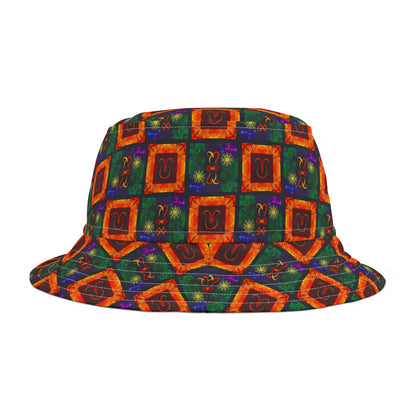 Bucket Hat, (AOP), Capricorn, Zodiac, Shape Pattern