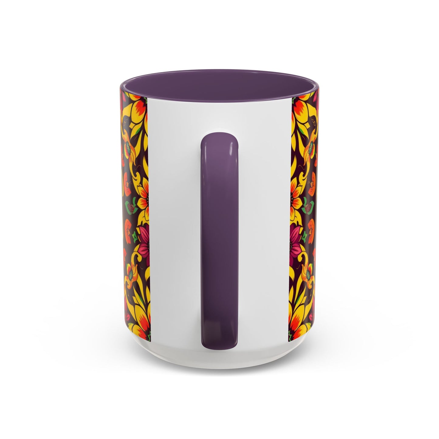 Accent Coffee Mug, Virgo, Zodiac v1. Flower Pattern, (11, 15oz)