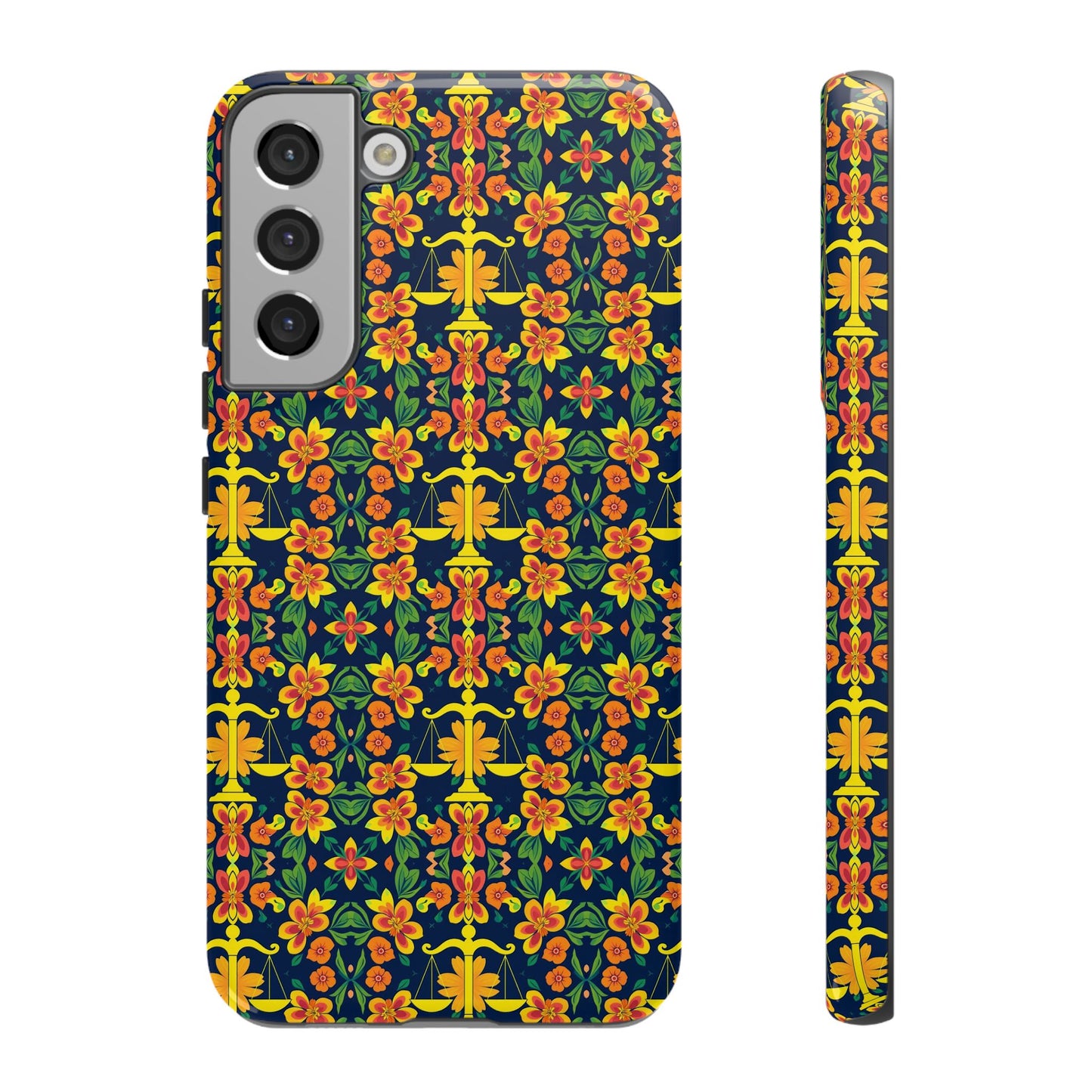 Tough Cases, Libra, Zodiac v3, Flower Pattern