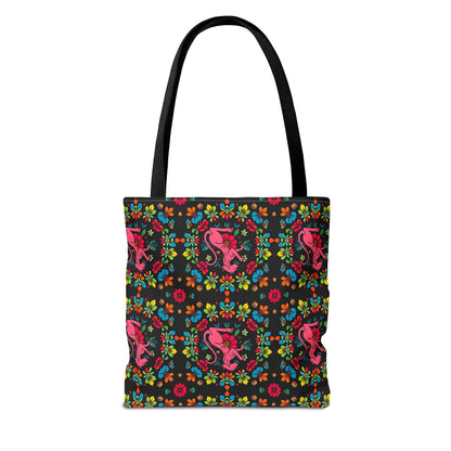 Tote Bag, (AOP), Virgo, Zodiac v6, Flower Pattern