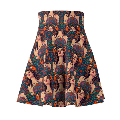 Women's Skater Skirt, (AOP), Cancer, Zodiac, Sexy Pattern