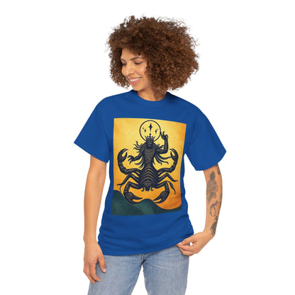 Unisex Heavy Cotton T-Shirt, Scorpion King, Print Art, Scorpio Zodiac Design
