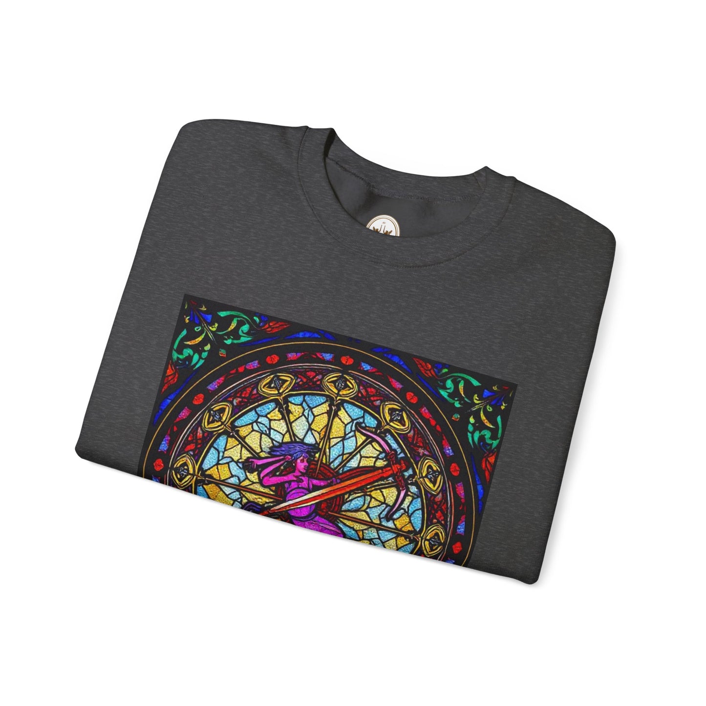 Unisex Heavy Blend™ Crewneck Sweatshirt, Glass 1, Sagittarius Zodiac Design