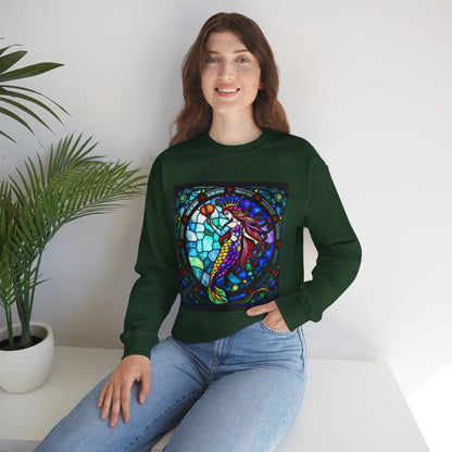 Unisex Heavy Blend™ Crewneck Sweatshirt, Glass, Aquarius Zodiac Design