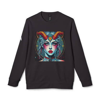 Adidas, Unisex Fleece Crewneck Sweatshirt, Capricorn, Pop Art, Zodiac