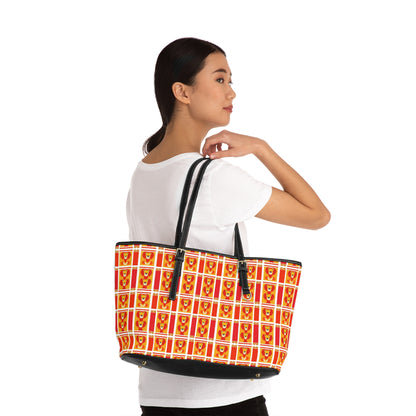 Leather Shoulder Bag, Leo, Zodiac v1, Shapes Pattern