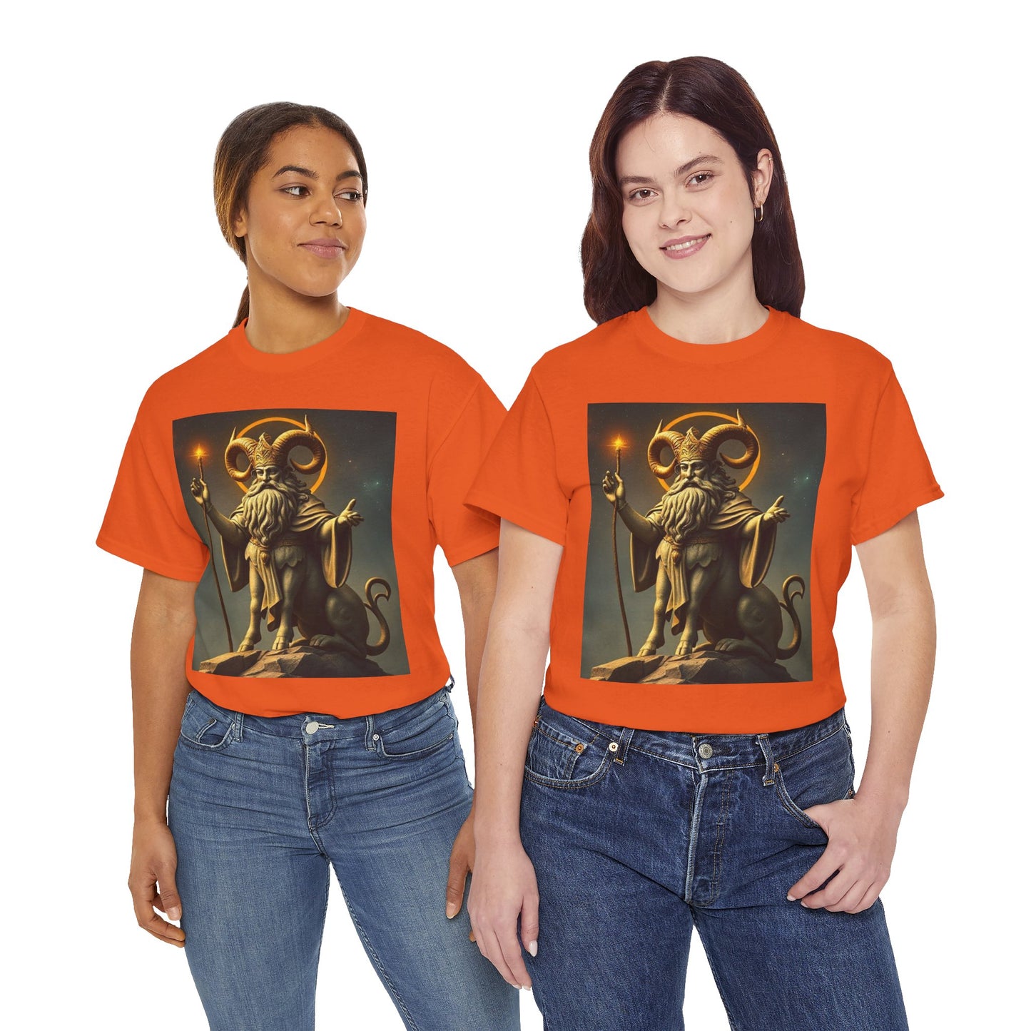 Unisex Heavy Cotton T-Shirt, Taurus God, Zodiac Design