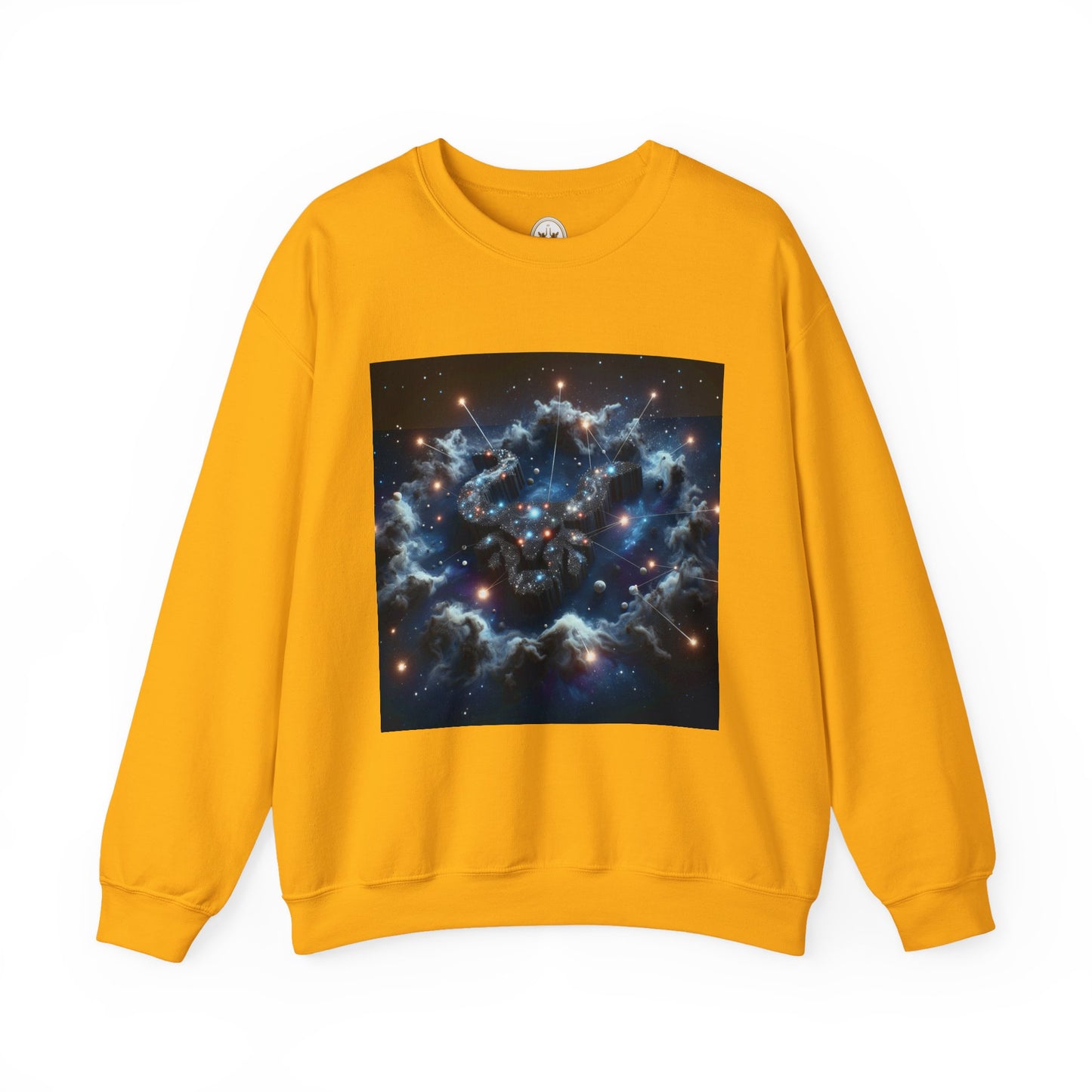 Unisex Heavy Blend™ Crewneck Sweatshirt, Space Bullhead, Taurus Zodiac Design