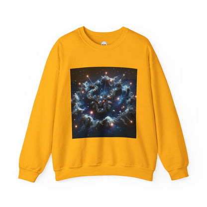 Unisex Heavy Blend™ Crewneck Sweatshirt, Space Bullhead, Taurus Zodiac Design
