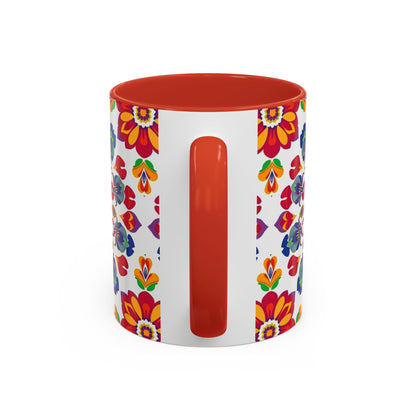 Accent Coffee Mug, Libra, Zodiac v1, Flower Pattern, (11, 15oz)