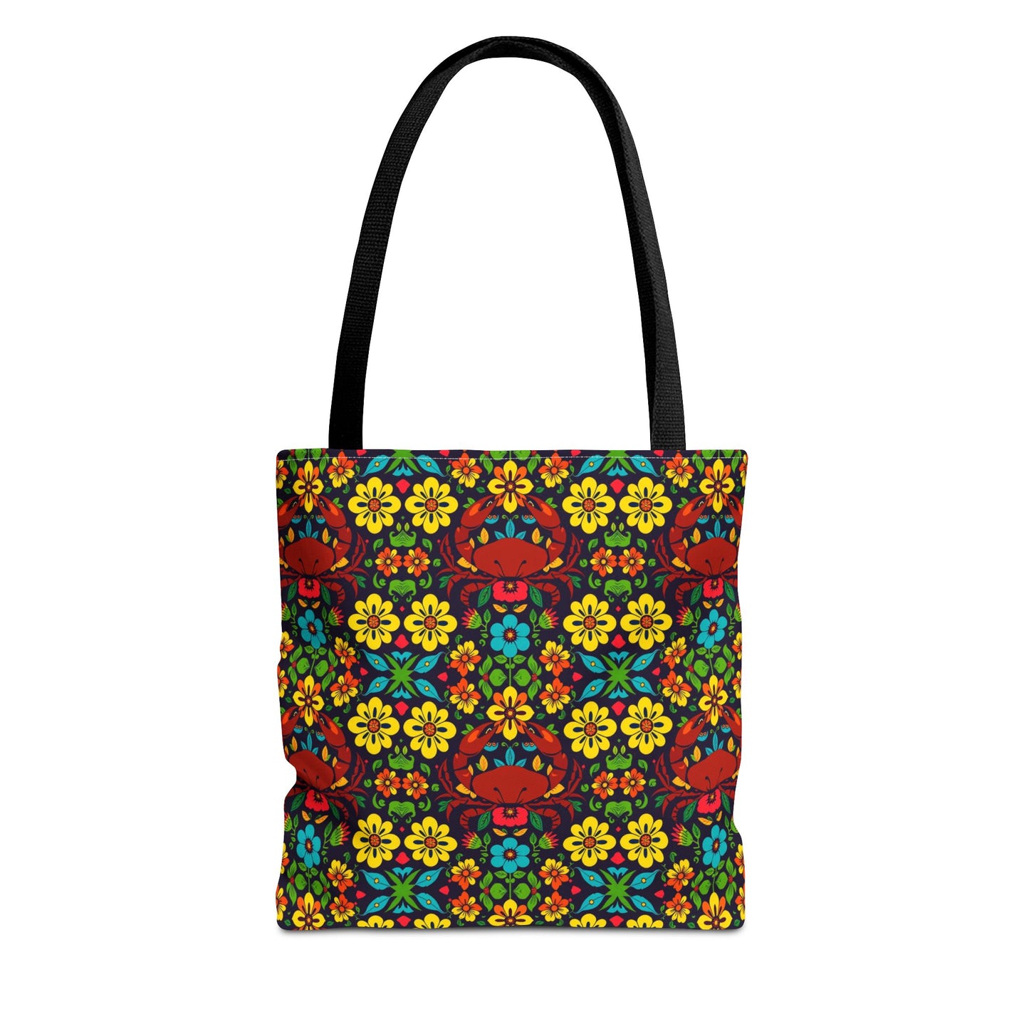 Tote Bag, (AOP), Cancer, Zodiac v4, Flower Pattern