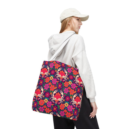 Tote Bag (AOP), Cancer, Zodiac, Flower Pattern