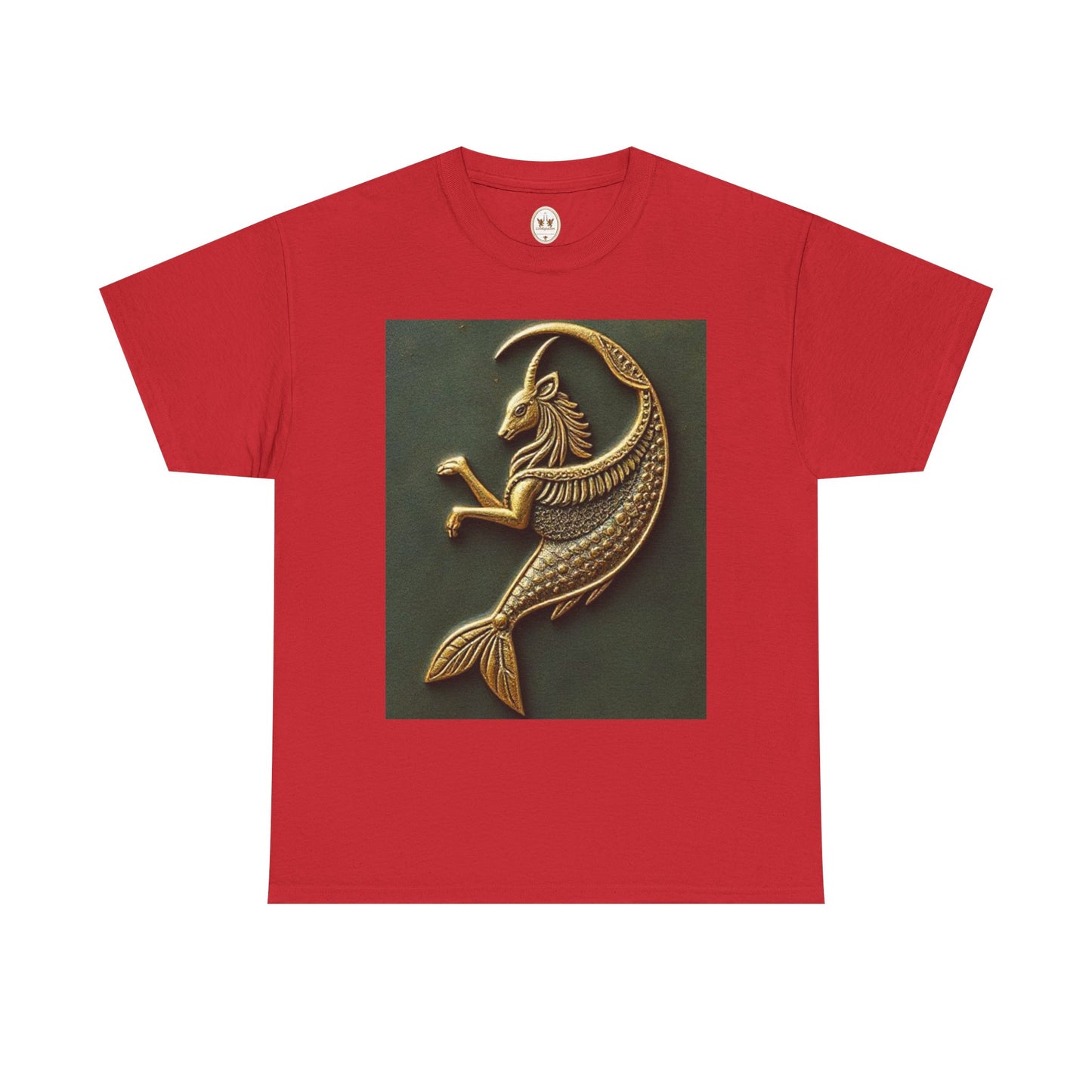 Unisex Heavy Cotton T-Shirt, Capricorn Animal v1, Symbol, Zodiac Design