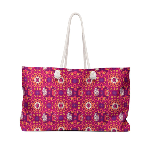 Weekender Bag, Gemini, Zodiac v1, Flower Pattern