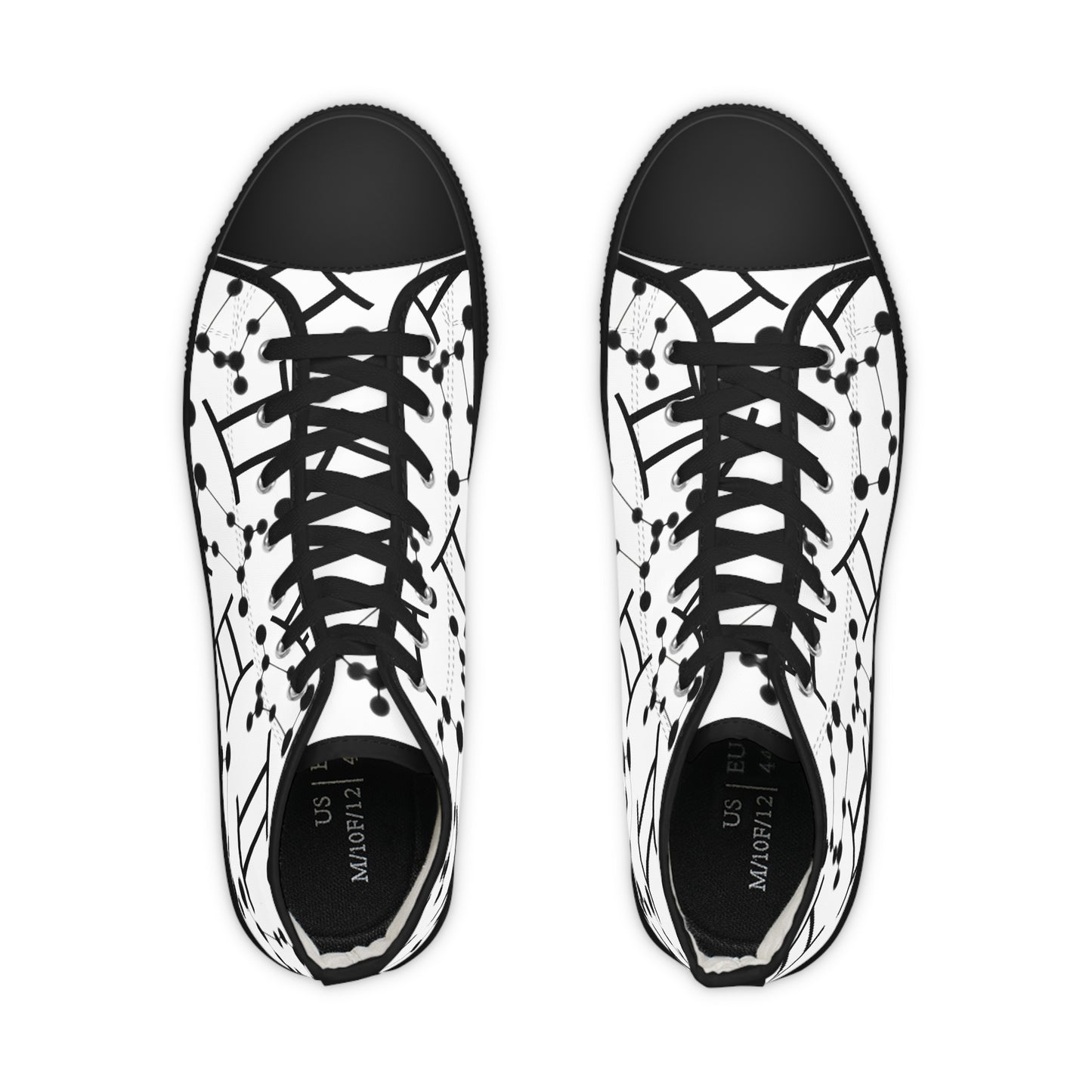 Men's High Top Sneakers, Breathable polyester canvas, Gemini Zodiac Design