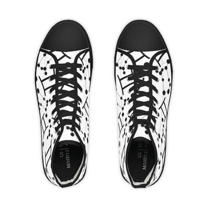 Men's High Top Sneakers, Breathable polyester canvas, Gemini Zodiac Design