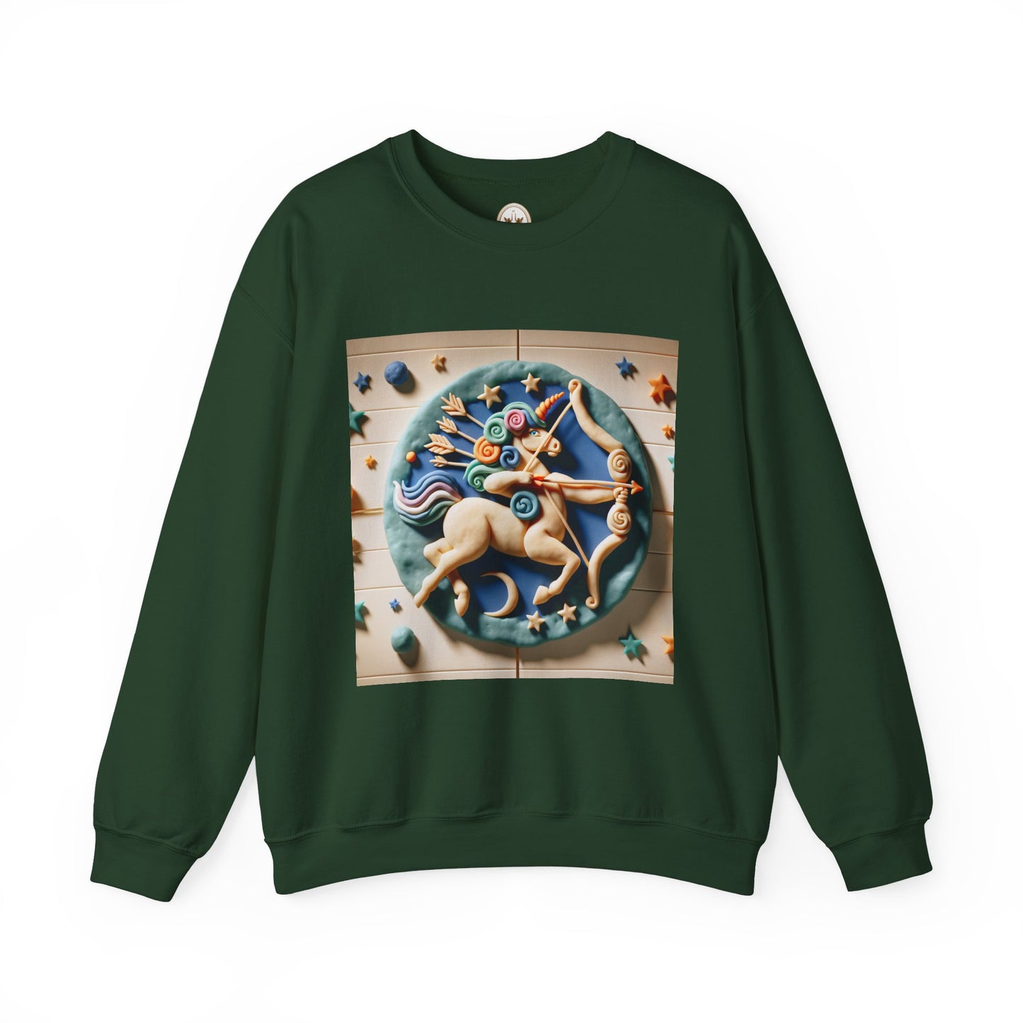 Unisex Heavy Blend™ Crewneck Sweatshirt, Colorful Horse, Sagittarius Zodiac Design