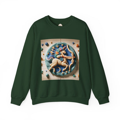 Unisex Heavy Blend™ Crewneck Sweatshirt, Colorful Horse, Sagittarius Zodiac Design