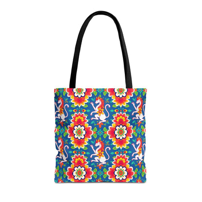 Tote Bag, (AOP), Virgo, Zodiac v2, Flower Pattern