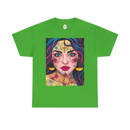 Unisex Heavy Cotton T-Shirt, Libra, Zodiac v4, Sexy Art