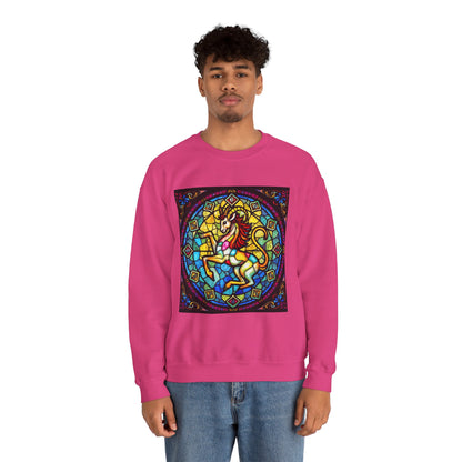 Unisex Heavy Blend™ Crewneck Sweatshirt, Glass, Capricorn Zodiac Design