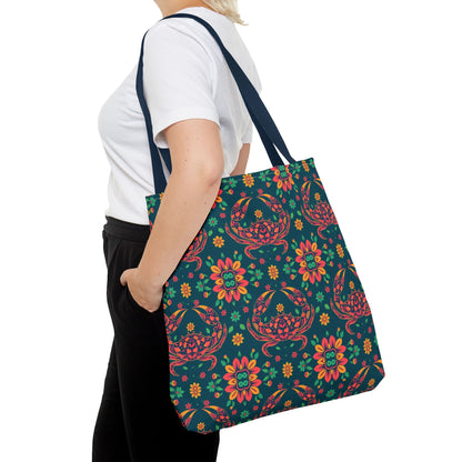 Tote Bag (AOP), Cancer, Zodiac v2, Flower Pattern