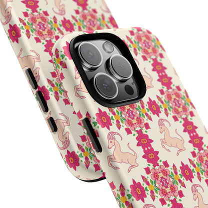 Tough Cases, Capricorn, Zodiac v3, Flower Pattern