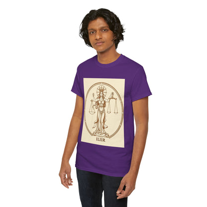 Unisex Heavy Cotton T-Shirt, Libra Goddess v1, Zodiac Design